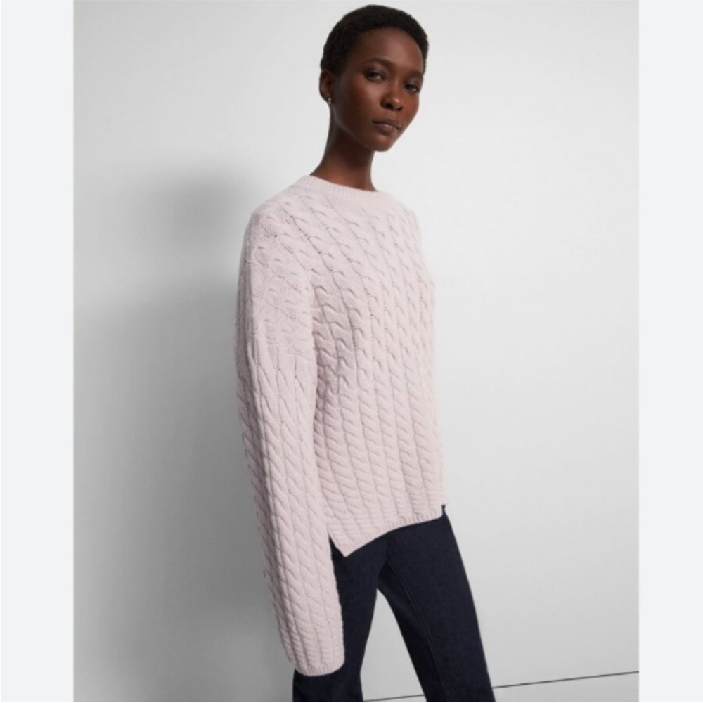 Theory Karenia Cable knit Rosemary Green Sweater - Picture 6 of 6